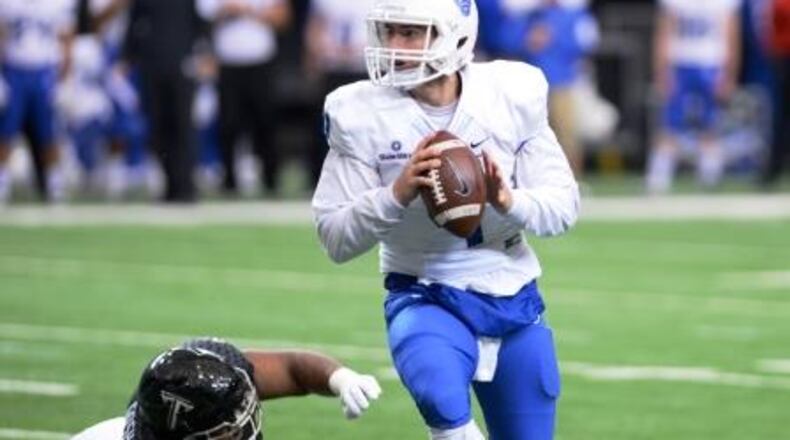 Georgia State quarterback Nick Arbuckle completed 29 of 41 passes for 368 yards and two touchdowns in Friday’s 31-21 win over Troy at the Georgia Dome. He also rushed for a touchdown. (Randy Wilson/Georgia State Athletics)
