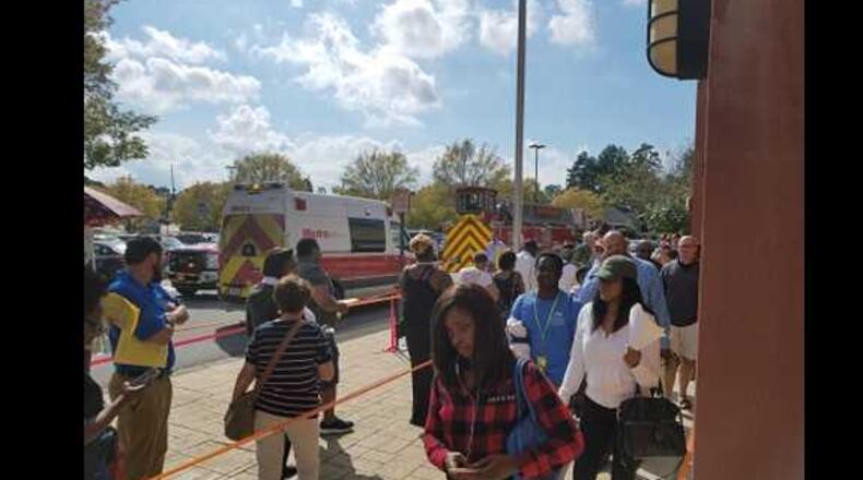 This was the line about 2 p.m. in Cobb County on the first day of early voting, Oct. 15, for the 2018 midterm elections.