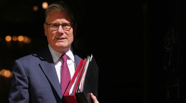 FILE - Britain's Prime Minister Keir Starmer leaves 10 Downing Street in London on April 29, 2026. (AP Photo/Kirsty Wigglesworth, File)