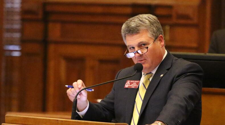 3/7/19 - Atlanta  - David Knight, representative of House District 130, speaks at the Georgia State Capitol in Atlanta on Thursday, March 7, 2019. EMILY HANEY / emily.haney@ajc.com