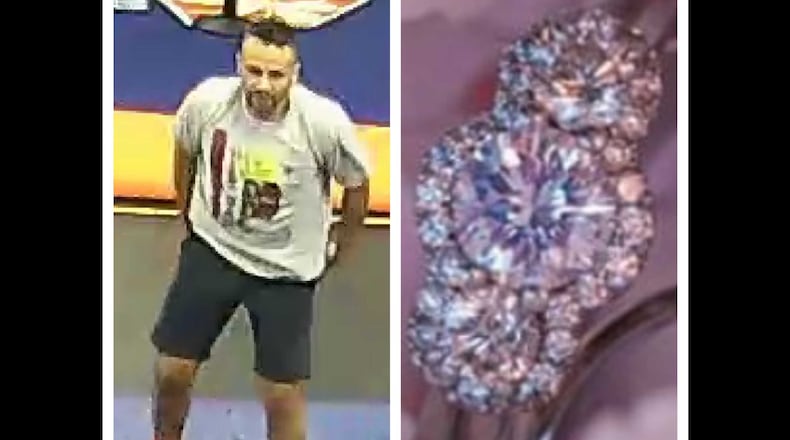 Roswell police say this man picked up an engagement ring that fell off a woman's finger at the Sky Zone trampoline park, 1425 Market Blvd., on Dec. 30, 2018.