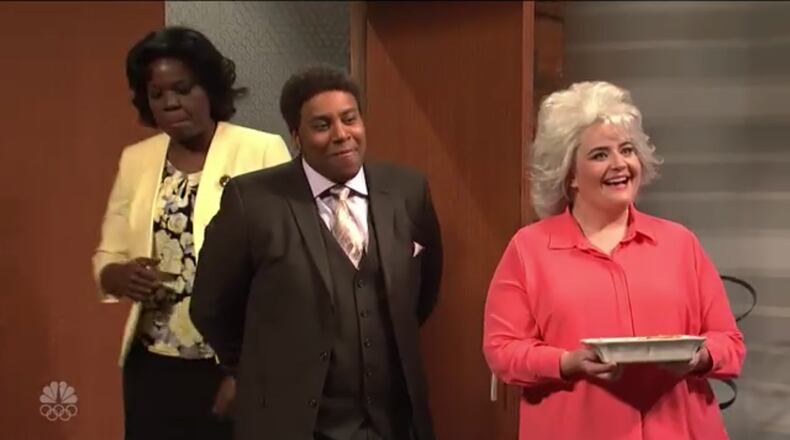 Leslie Jones, Kenan Thompson and Aidy Bryant are part of a skit where "SNL" mocks Atlanta's effort to get the Amazon HQ2.
