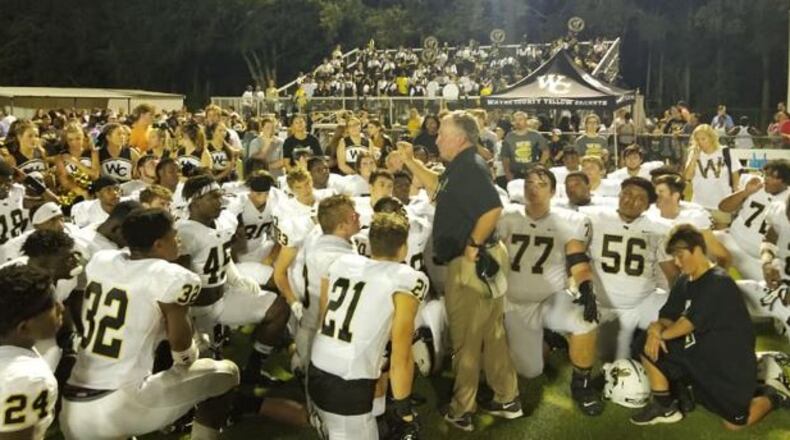 Wayne County (shown after a recent win) will play Ware County to determine the Region 2 championship.