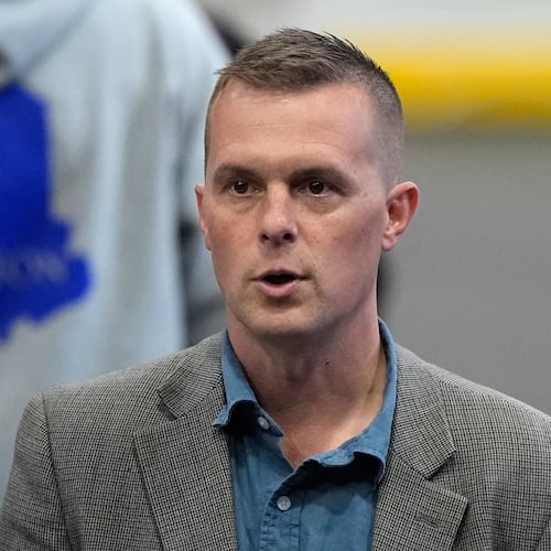 FILE - Rep. Jared Golden, D-Maine, attends an event, October. 25, 2024, in Lewiston, Maine. (AP Photo/Robert F. Bukaty, File)
