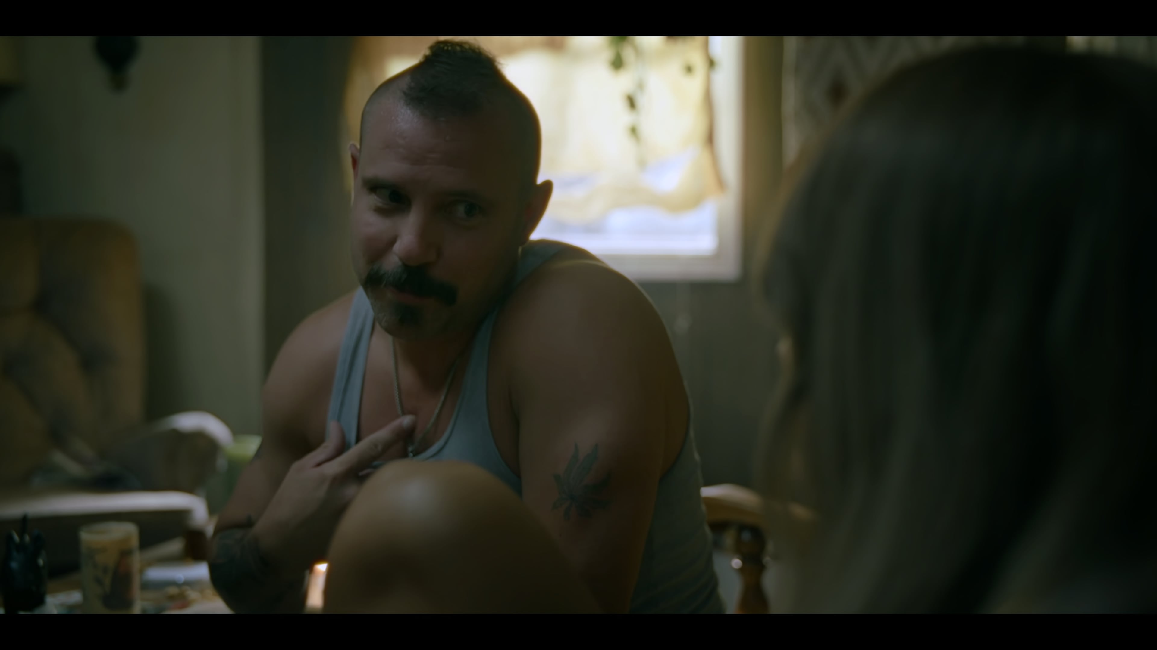 In the season 1 finale of "The Hunting Wives," Kyle gives his sister Margo advice after her husband finds out about her relationship with Sophie. (Netflix screenshot)