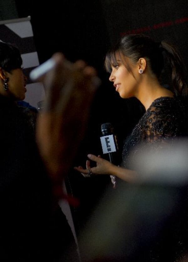 Kim Kardashian at the Atlanta red carpet screening of Tyler Perry's movie "The Marriage Counselor." AJC file photo: Jonathan Phillips
