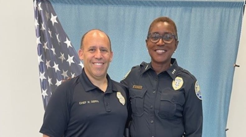 New Chamblee police Assistant Chief Andrianne Byrd (right) was once Michael Dieppa's boss in Miami. Now she'll be working for him.