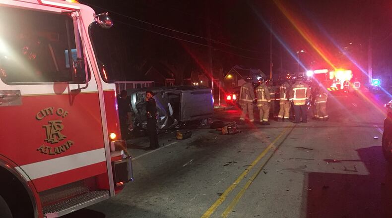 A wreck in southwest Atlanta sent four people to an area hospital, authorities said.