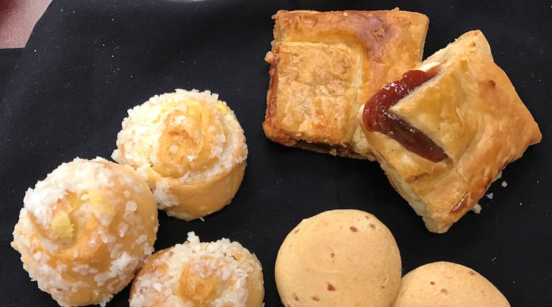 Brazilian Bakery Cafe in East Cobb offers a variety of sweet and savory baked goods. Clockwise, from top right: