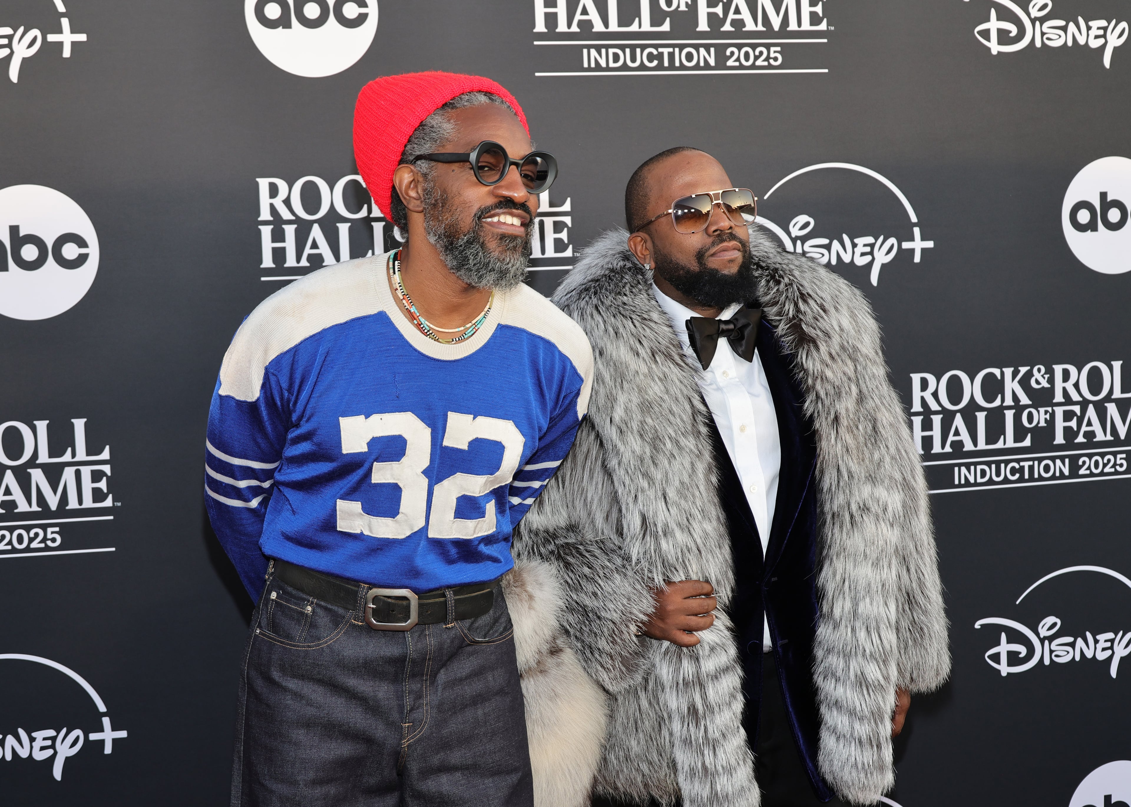 LOS ANGELES, CALIFORNIA - NOVEMBER 08: (L-R) André 3000 and Big Boi of OutKast attend the 2025 Rock & Roll Hall of Fame Induction Ceremony at Peacock Theater on November 08, 2025 in Los Angeles, California. (Photo by Maya Dehlin Spach/WireImage)