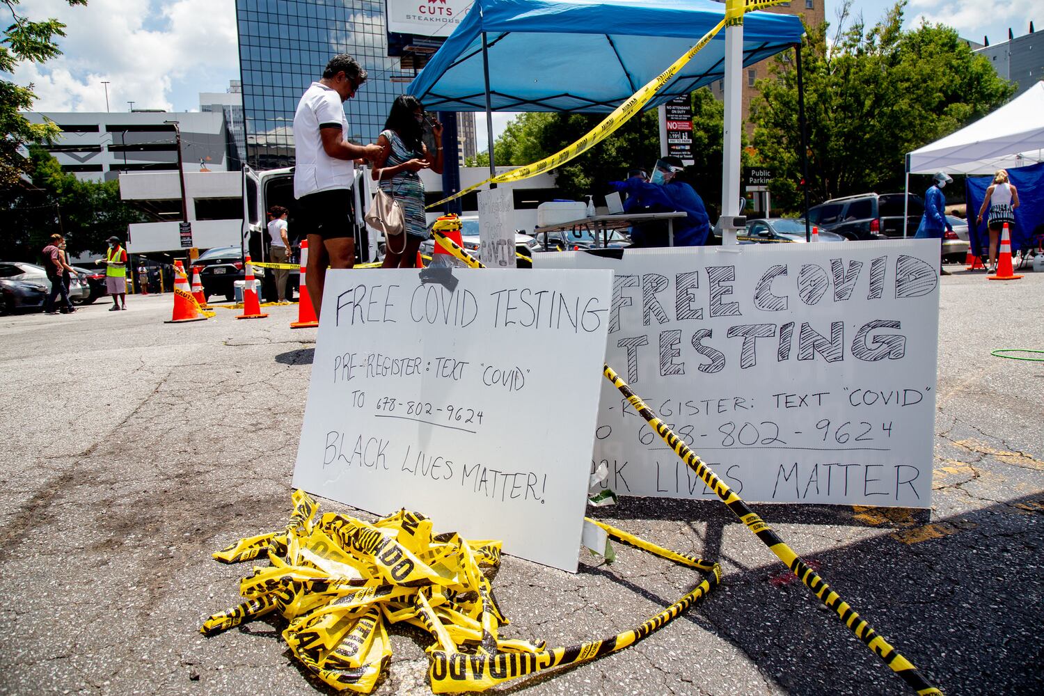 Demonstrations calling for change continue in downtown Atlanta