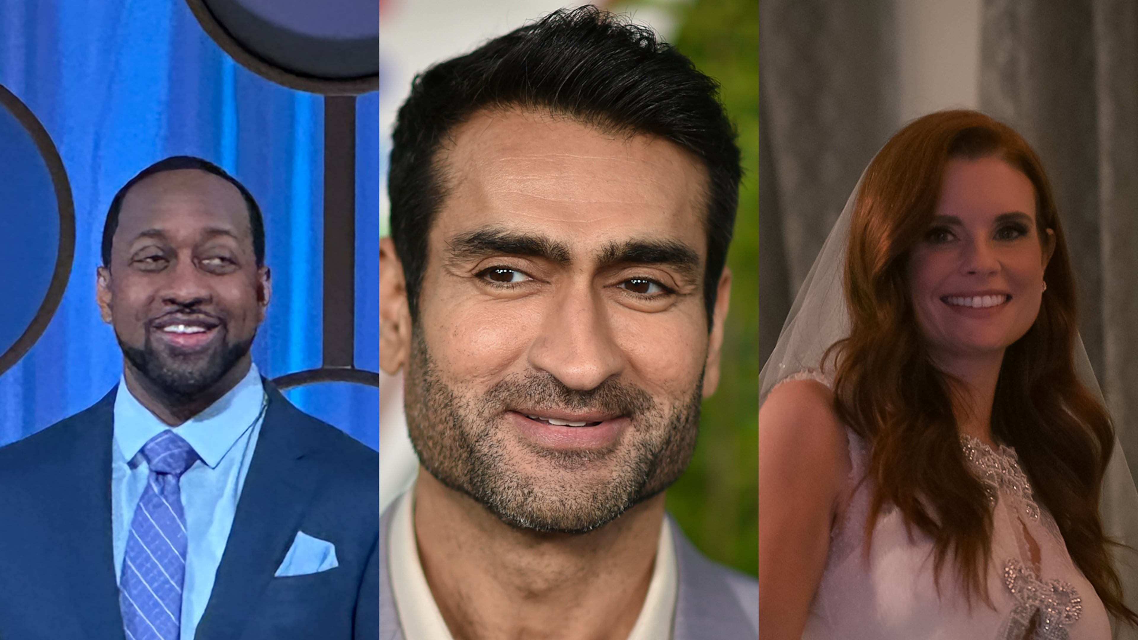 This month in Georgia, Jaleel White (from left) is hosting the game show "Flip Side," Kumail Nanjiani appears in both "Breadwinner" and "Driver's Ed" and JoAnna Garcia Swisher stars in Netflix's "Sweet Magnolias." (Rodney Ho/AP/Netflix)