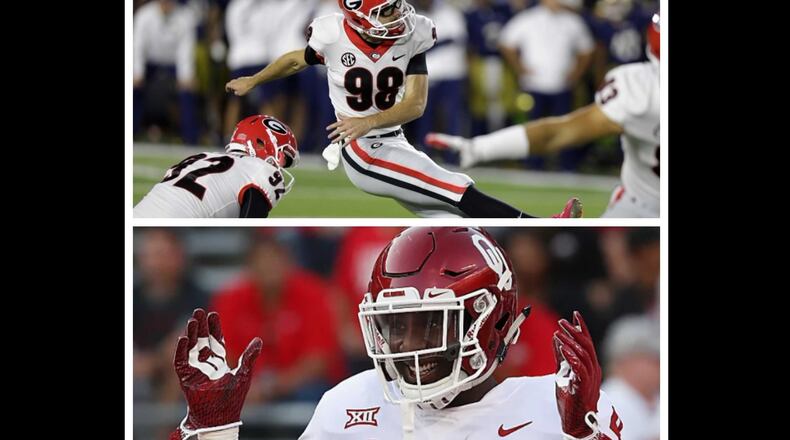 The College Football Playoff will feature six players from Cobb County, including Georgia's kicker, and a freshman running back for Oklahoma.