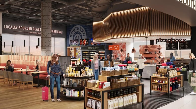 A rendering of a Southern National Market planned by Paradies Lagardère to open on an extension of Concourse T.
