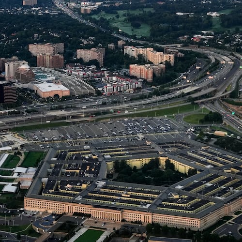 The Pentagon is seen from the air, Tuesday, Sept. 8, 2026, in Washington (AP Photo/Julia Demaree Nikhinson)