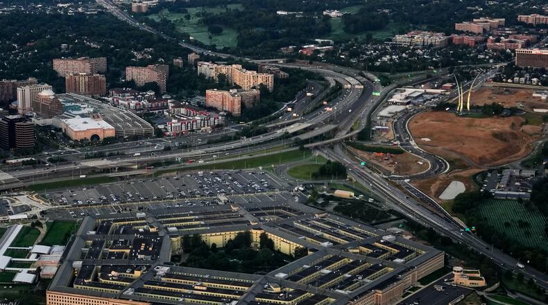The Pentagon is seen from the air, Tuesday, Sept. 8, 2026, in Washington (AP Photo/Julia Demaree Nikhinson)