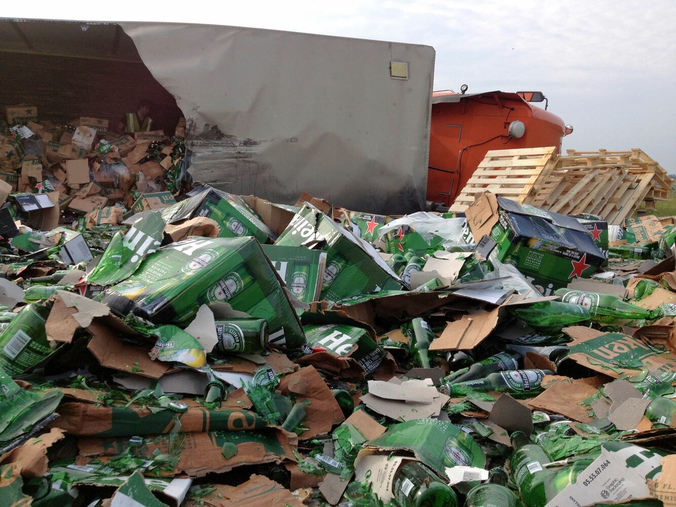 Heineken beer spill
