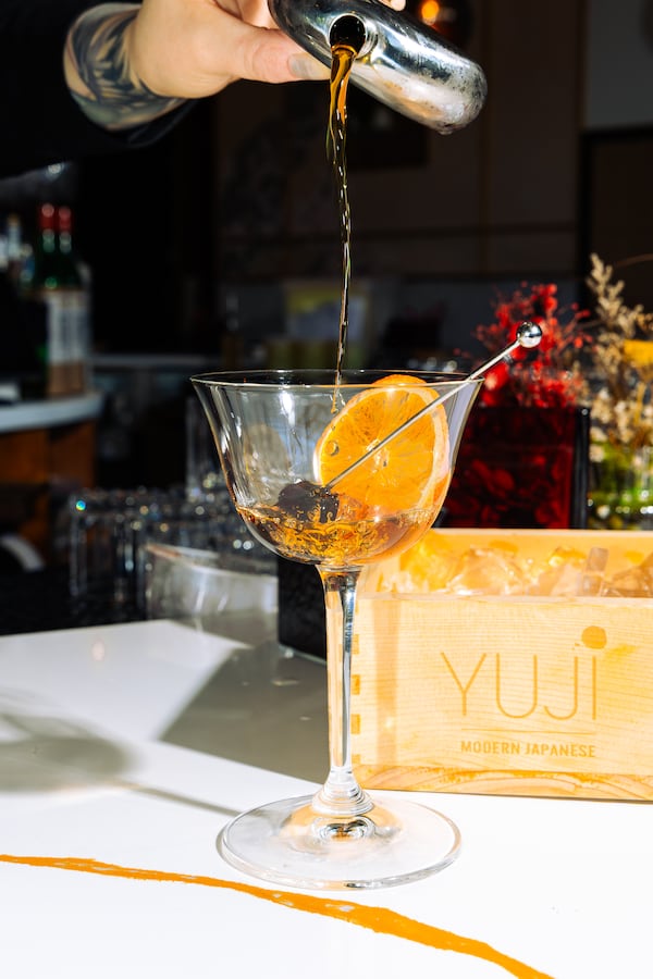 The old ward cocktail at Yuji is similar to a vieux carre. (Courtesy of Xzavier Nanthavongsa/Yuji Modern Japanese)