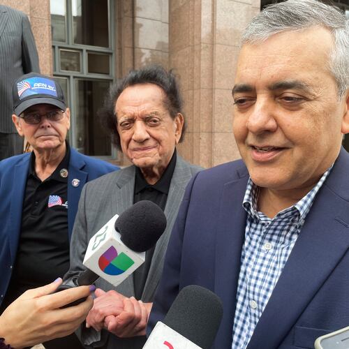 FILE - Former U.S. Rep. David Rivera speaks with media outside a federal court in Miami, Dec. 20, 2022. (AP Photo/Joshua Goodman, File)