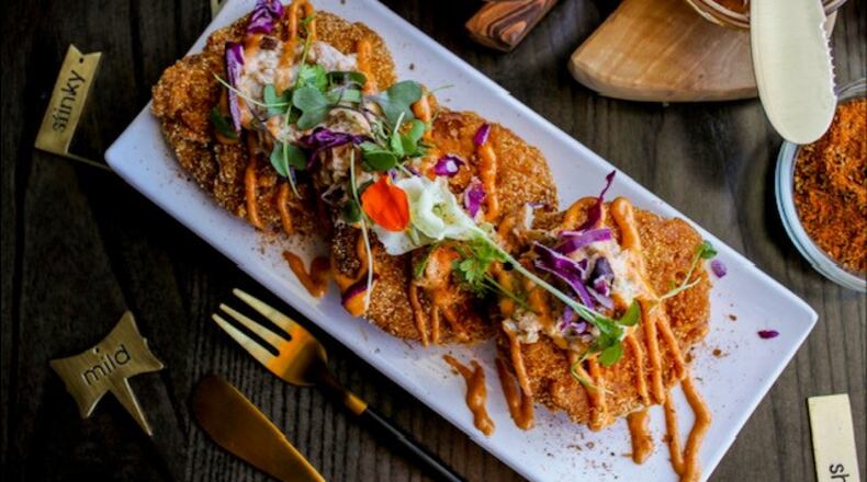 Crabtivating Tomatoes from the menu of Gocha's Tapas Bar. / Courtesy of Gocha's Tapas Bar