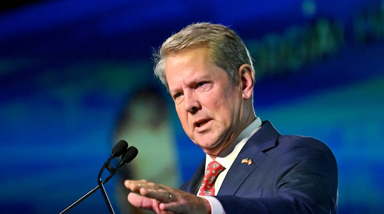Gov. Brian Kemp will be in Milwaukee to serve as a "celebrity guest picker" for the "Ruthless Podcast" as part of its show previewing Wednesday night GOP presidential primary debate. (Hyosub Shin / Hyosub.Shin@ajc.com)