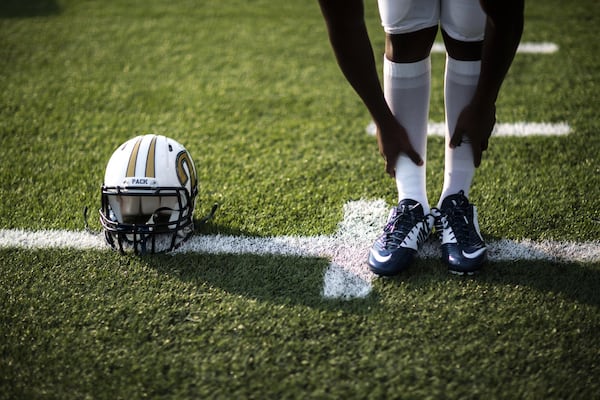 Football player stretching