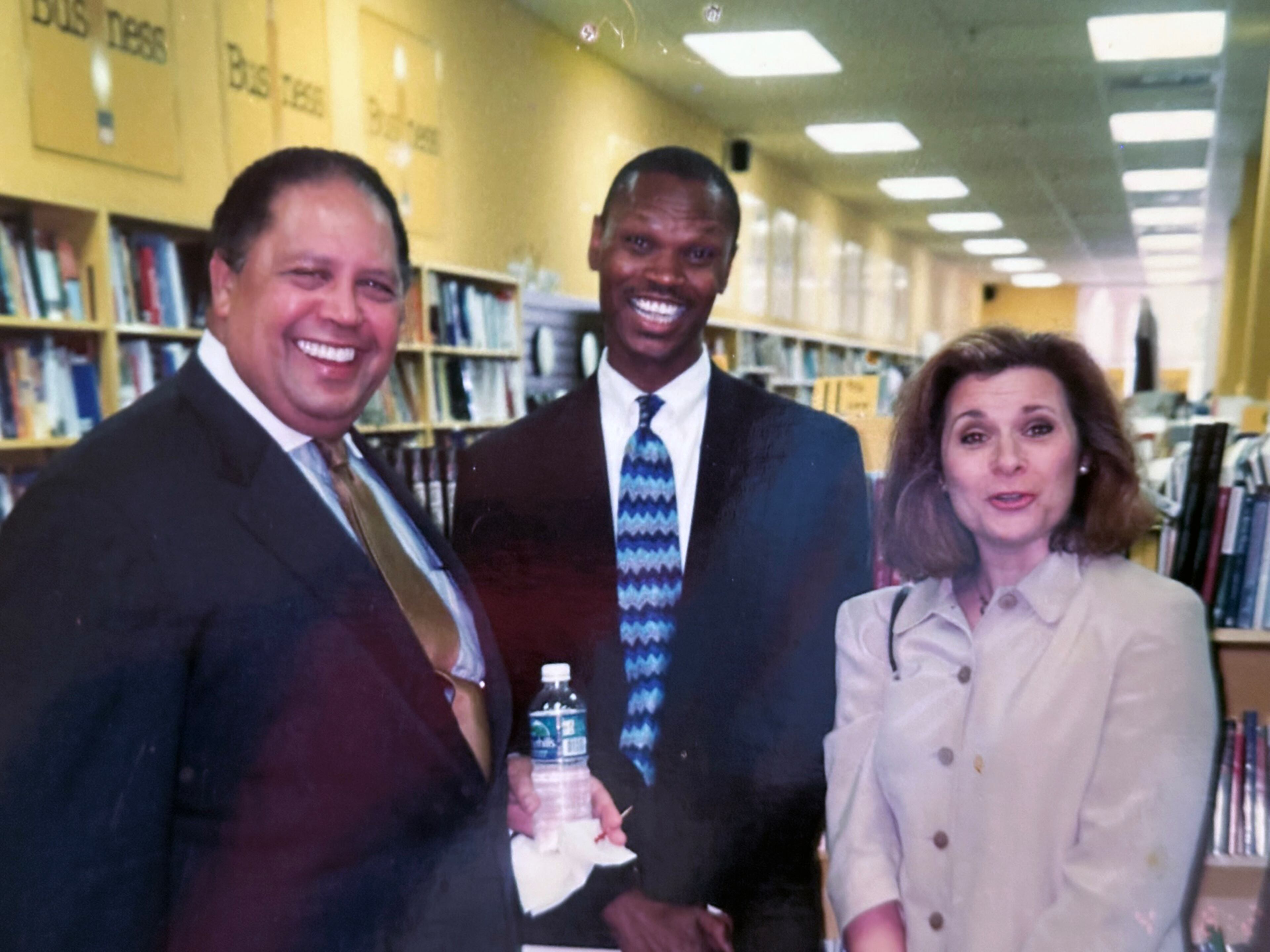 Former Atlanta mayor Maynard Jackson, WABE general manager Earl Johnson and Lois Reitzes in 1998. CONTRIBUTED
