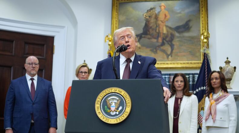 President Donald Trump speaks during an event on prescription drug prices in the Roosevelt Room of the White House, Friday, Dec. 19, 2025, in Washington. (AP Photo/Evan Vucci)