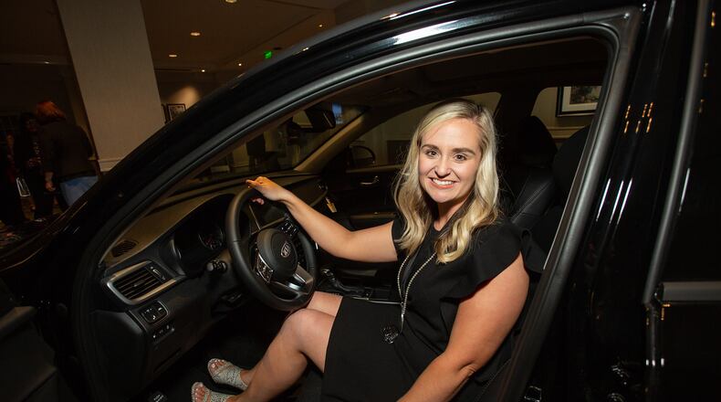 Heather Williamson is the 2019 Technical College System of Georgia’s recipient of its Georgia Occupational Award of Leadership. She received the program’s grand prize: program’s grand prize: a new, made-in-Georgia 2019 KIA Optima, courtesy of KIA Motors Manufacturing Georgia and delivered by Ed Voyles KIA of Chamblee. PHOTO CREDIT: TECHNICAL COLLEGE SYSTEM OF GEORGIA.