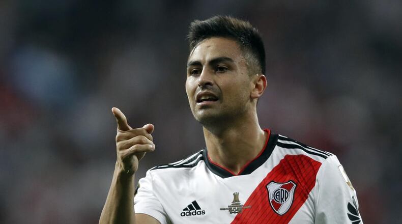 Pity Martinez arrived in Atlanta from Argentina Monday.