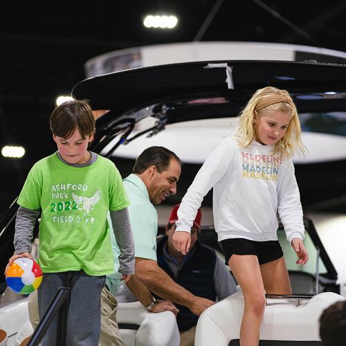 Who doesn’t love going on a boat — even if it’s at the Georgia World Congress Center? The Boating Atlanta Boat Show offers families the opportunity to learn about the joys of boating. (Courtesy of NMMA)