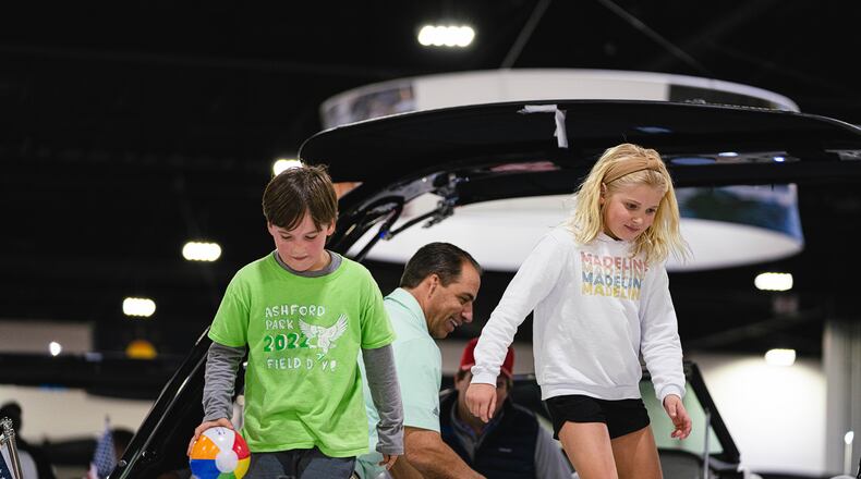Who doesn’t love going on a boat — even if it’s at the Georgia World Congress Center? The Boating Atlanta Boat Show offers families the opportunity to learn about the joys of boating. (Courtesy of NMMA)