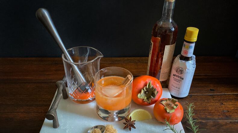 Persimmon adds a mellow sweetness to a classic old fashioned.