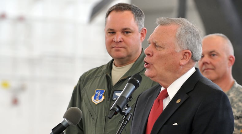 APRIL 8, 2013 MARIETTA Governor Nathan Deal joined Georgia National Guard leaders Adjutant General Jim Butterworth (LEFT) and about a hundred National Guard personnel and visitors to celebrate the Georgia National Guard winning the Army Communities of Excellence award, at the Clay National Guard Center on the Dobbins Air Reserve base Monday April 8 2013. Gov Deal also signed HB 188, which makes it easier for retiring service personnel to get licensed in several professional specialties. KENT D. JOHNSON / KDJOHNSON@AJC.COM Jim Butterworth and Gov. Nathan Deal at a 2013 event.