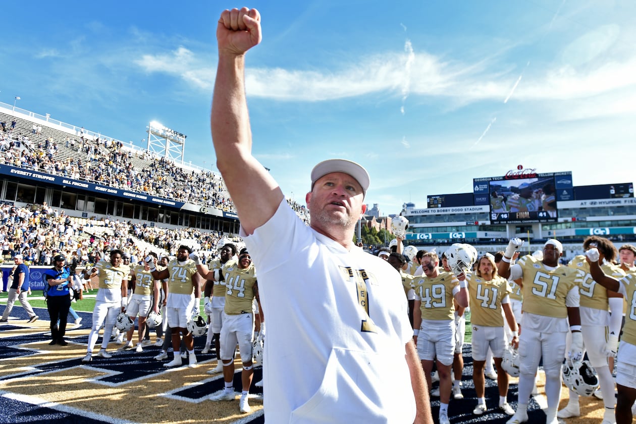 Georgia Tech head coach Brent Key has led Georgia Tech to an 8-0 start, the first time the Yellow Jackets have started a season 8-0 since 1966. (Hyosub Shin/AJC)