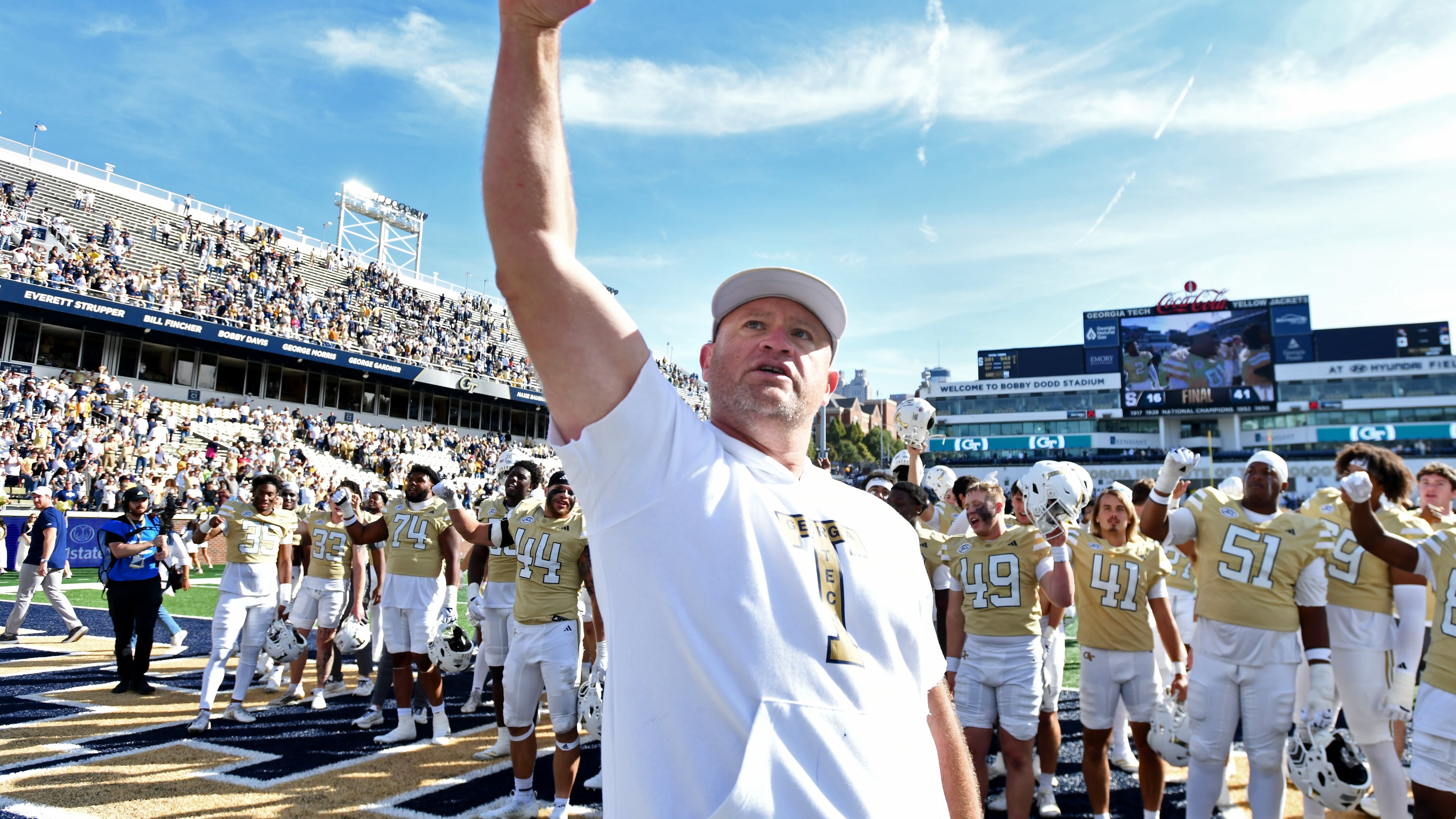 Georgia Tech head coach Brent Key has led Georgia Tech to an 8-0 start, the first time the Yellow Jackets have started a season 8-0 since 1966. (Hyosub Shin/AJC)