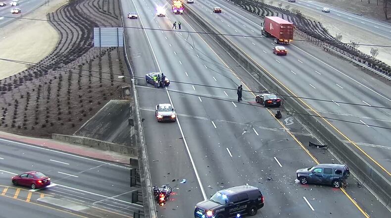 A man was killed after being thrown from a motorcyle and hit by an oncoming vehicle, according to the Georgia State Patrol.