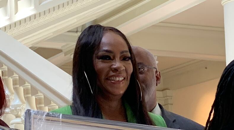 R&B and dance legend Jody Watley was honored Thursday at the Georgia State Capitol with Jody Watley Day. RODNEY HO/rho@ajc.com
