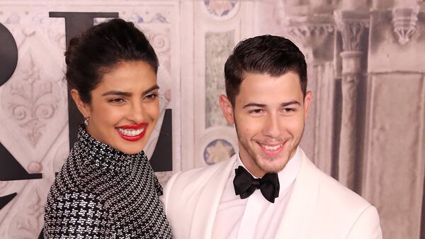 NEW YORK, NY - SEPTEMBER 07:  Priyanka Chopra and Nick Jonas attend the Ralph Lauren fashion show during New York Fashion Week at Bethesda Terrace on September 7, 2018 in New York City.  (Photo by Rob Kim/Getty Images)