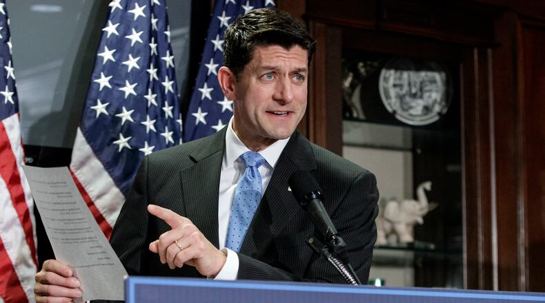 In this March 8, 2017, file photo, House Speaker Paul Ryan of Wis. speaks during a news conference at the Republican National Committee Headquarters on Capitol Hill in Washington. Republicans intent on scrapping Barack Obama's Affordable Care Act have a budget problem. As it turns out, repealing and replacing the law they hate so much wont save nearly as much money as getting rid of it entirely, the goal theyve been campaigning on for seven years. That means trouble for the federal deficit and for Congress fiscal conservatives who repeatedly warn about leaving their children and grandchildren worse off financially. (AP Photo/J. Scott Applewhite)
