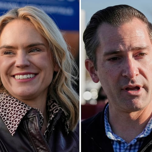 FILE - This combination image shows Aftyn Behn, left, Nov. 13, 2025, Nashville, Tenn. and Matt Van Epps, Nov. 12, 2025, in Nashville, Tenn. (AP Photo/George Walker IV, file)