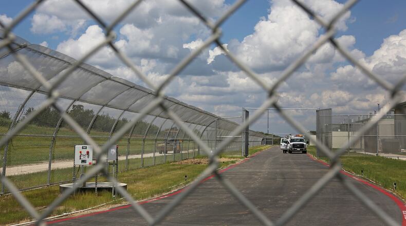 FILE - The Prairieland Detention Center is seen, Sept. 15, 2016, in Alvarado, Texas. (Louis DeLuca/The Dallas Morning News via AP, File)