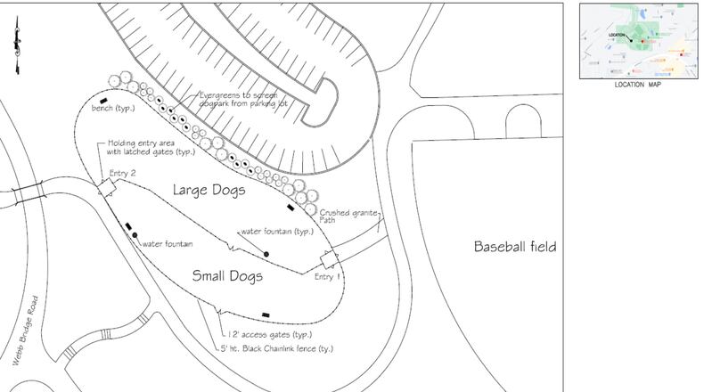The Alpharetta City Council recently approved the design plan and construction of the privately funded Mulroy Family dog park at Webb Bridge Park. (Courtesy City of Alpharetta)