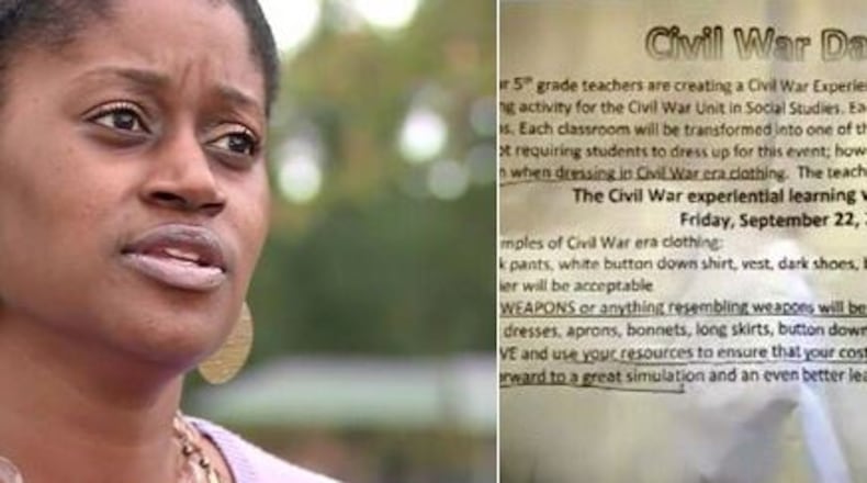 Corrie Davis said her son was called a slave by another boy during Civil War dress-up day at Big Shanty Elementary. (Credit: Channel 2 Action News)