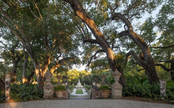 Coral stairs frame views of the Sutri Fountain in the historic Rose Garden at Vizcaya Museum and Gardens. 
(Courtesy of Robin Hill Photography)