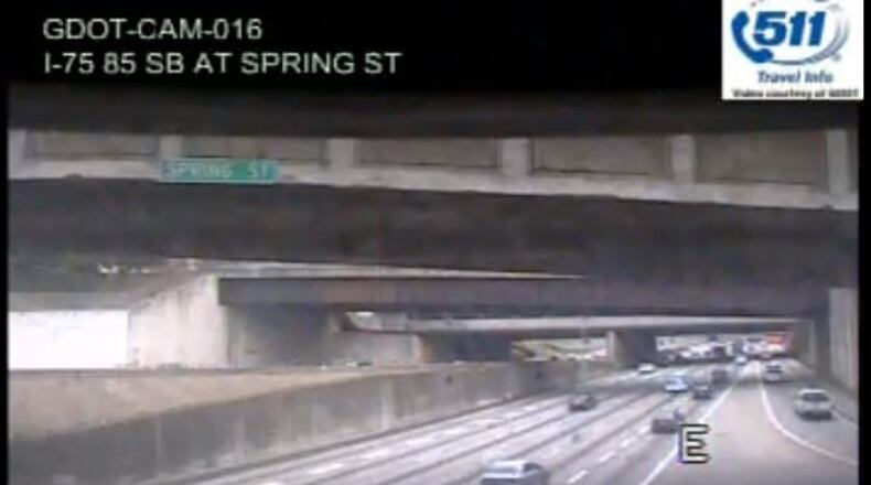 Traffic light on the Downtown Connector Tuesday afternoon. Even at morning rush hour, average speeds were 60 mph.