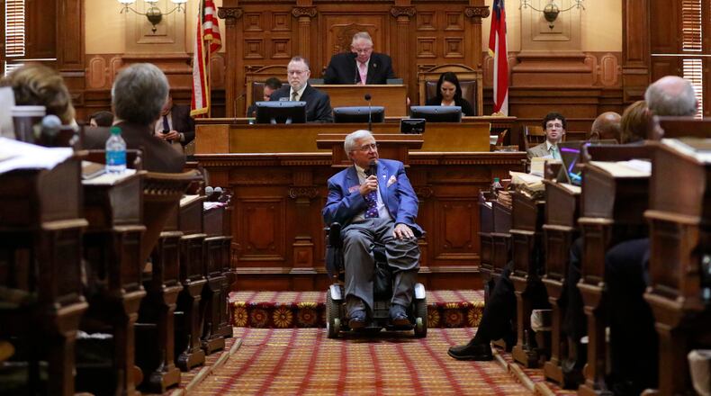 State Rep. Rusty Kidd, I - Milledgeville, speaks against HB 757, a "religious liberty" bill that ultimately passed the Legislature, during a debate earlier this year. Both the House and Senate passed the revised “religious liberty” bill. The new version cuts what opponents found most egregious about the earlier proposal, but still includes several passages they fear will allow legal discrimination. Bob Andres, bandres@ajc.com