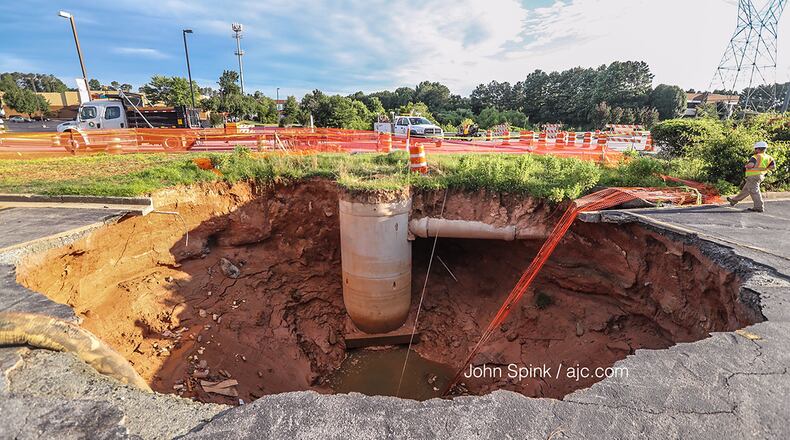 Crews are working to repair the holes