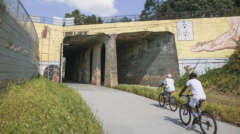 The Beltline's Westside Trail under Ralph David Abernathy Boulevard. (Photo courtesy Atlanta BeltLine, Inc.)