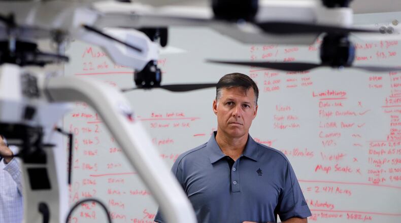 Will Lovett, managing director of unmanned systems at Phoenix Air, in the company’s new drone facility. BOB ANDRES /BANDRES@AJC.COM